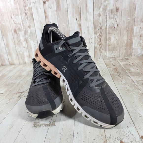 On Cloudflow Womens Running Shoes Charcoal Grey Peach 35.99234 Size 10 - Picture 6 of 8